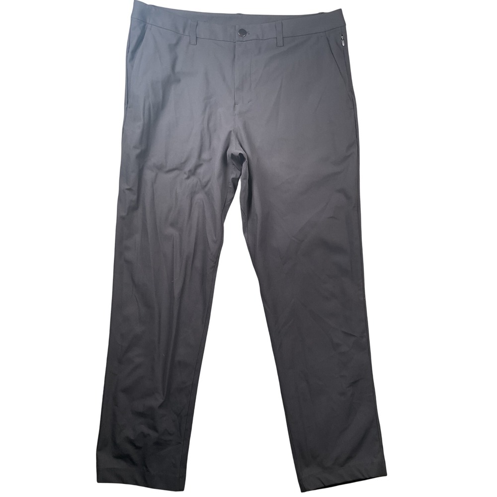 Lululemon Commission Slim Fit Pant Mens 36x30 Black Warpstreme ABC Trousers